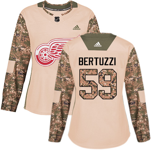 Adidas Red Wings #59 Tyler Bertuzzi Camo Authentic 2017 Veterans Day Women's Stitched NHL Jersey